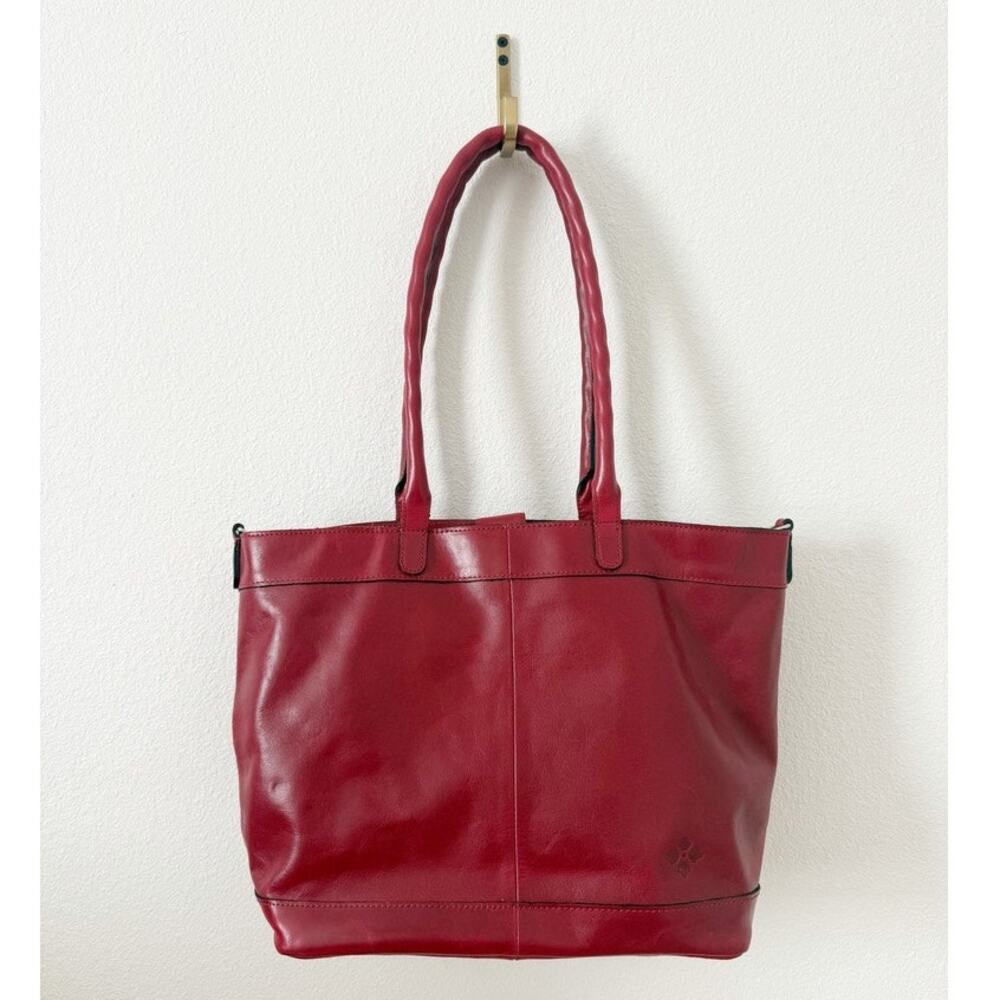 Patricia Nash Convertible Leather Mallory Tote Red Bag